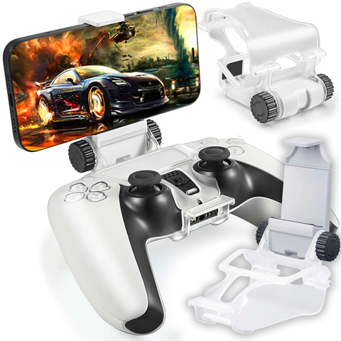 Phone holder for Gamepad for Sony PlayStation 5 PS5 DualSense Clip mount White