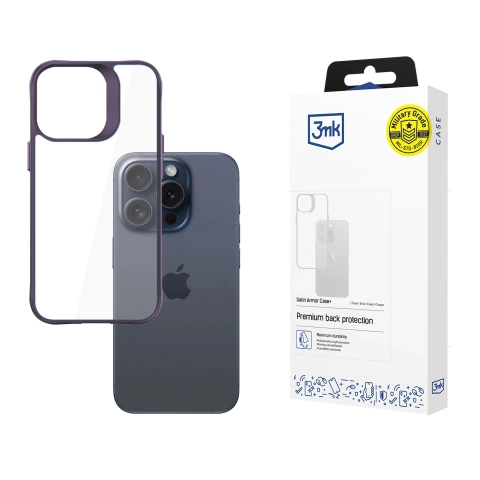 Etui na Apple iPhone 15 Pro Max 3mk Satin Armor Case  Purple