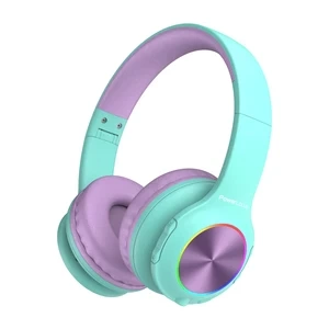 PowerLocus PLED Wireless Headphones for Kids (Blue-Purple)