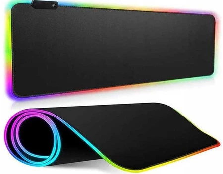 RGB LED Mouse Pad 90×40 cm Black Gaming Anti-slip