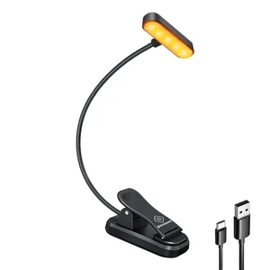 Glocusent Wireless Lamp with Clip, USB-C 650mAh Timer Black