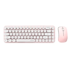 MOFII Bean 2.4G Wireless Keyboard Mouse Set (White-Pink)
