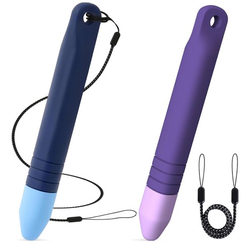 2x Alogy Stylus Pen Capacitive Touchscreen for Tablet Phone Screens for Kids 10cm Purple and Blue