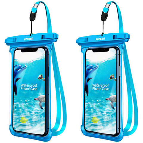 2x Fonken Waterproof Waterproof Phone Case Universal IPX8 to 6.5 Blue