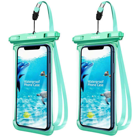 2x Fonken Waterproof Waterproof Phone Case Universal IPX8 to 6.5 Green