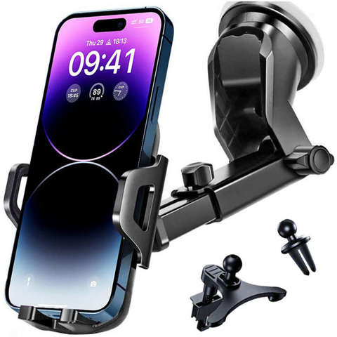 Alogy 3in1 Car Phone Holder for Car Windshield Grille Cockpit Black