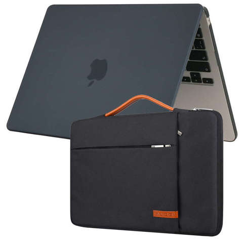 Alogy Hard Case for Apple Macbook Air 13 2022 M2 Matte Black Bag 13.3 inch