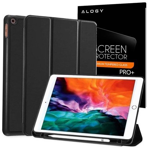 Alogy Smart Pencil Case for Apple iPad 10.2 2019/ 2020/ 2021 7/8/9Gen Black Glass Alogy