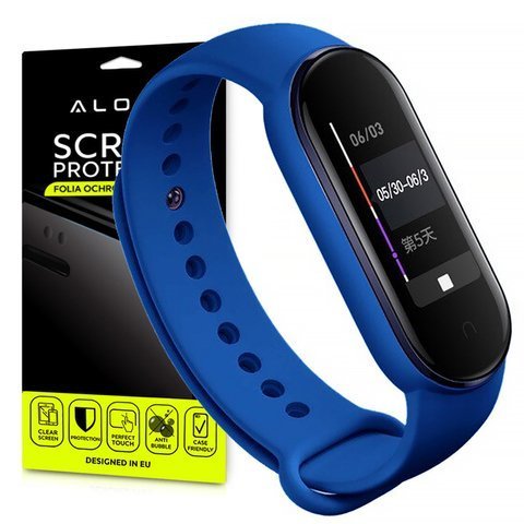 Alogy soft rubber strap for Xiaomi Mi Band 5 Navy blue 5x Alogy foil