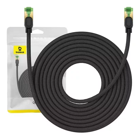 Baseus Ethernet RJ45 braided network cable, 40Gbps, 10m (black)