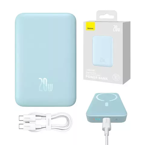 Baseus Magnetic Mini 10000mAh magnetic powerbank, USB-C 20W MagSafe (blue)