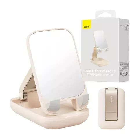 Baseus phone holder with mirror (beige)