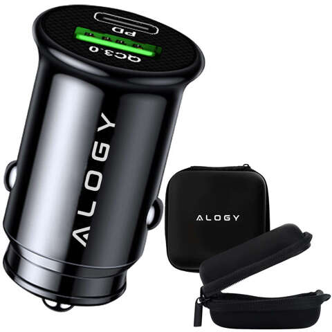 Car Charger 38W USB QC 3.0 18W USB-C C PD 20W Fast Powerful for Alogy Car Black Case