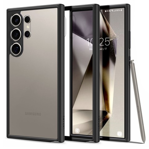 Case for Samsung Galaxy S24 Ultra Spigen Ultra Hybrid Case, back cover, Matte Black Glass