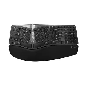 Delux GM901D BT 2.4G Ergonomic Wireless Keyboard (Black)