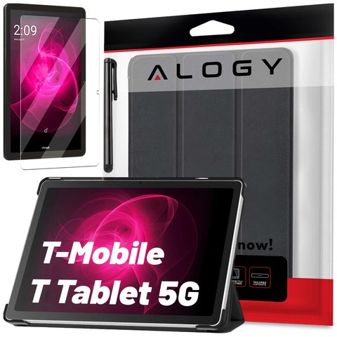 Glass case for T-Mobile T Tablet 5G 10.36" tablet case Alogy Book Cover Case Black Free Stylus