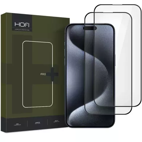 Hofi Glass Pro 2-pack Tempered Glass for Iphone 16 Black