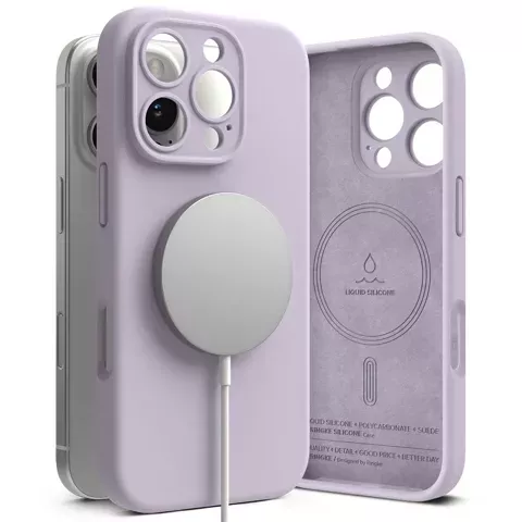 Ringke MagSafe Silicone Magnetic Case for iPhone 16 Pro Max Case Cover Purple