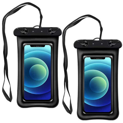 Waterproof case set x2 with airbag Alogy universal waterproof IPX8 to 7.2 Black