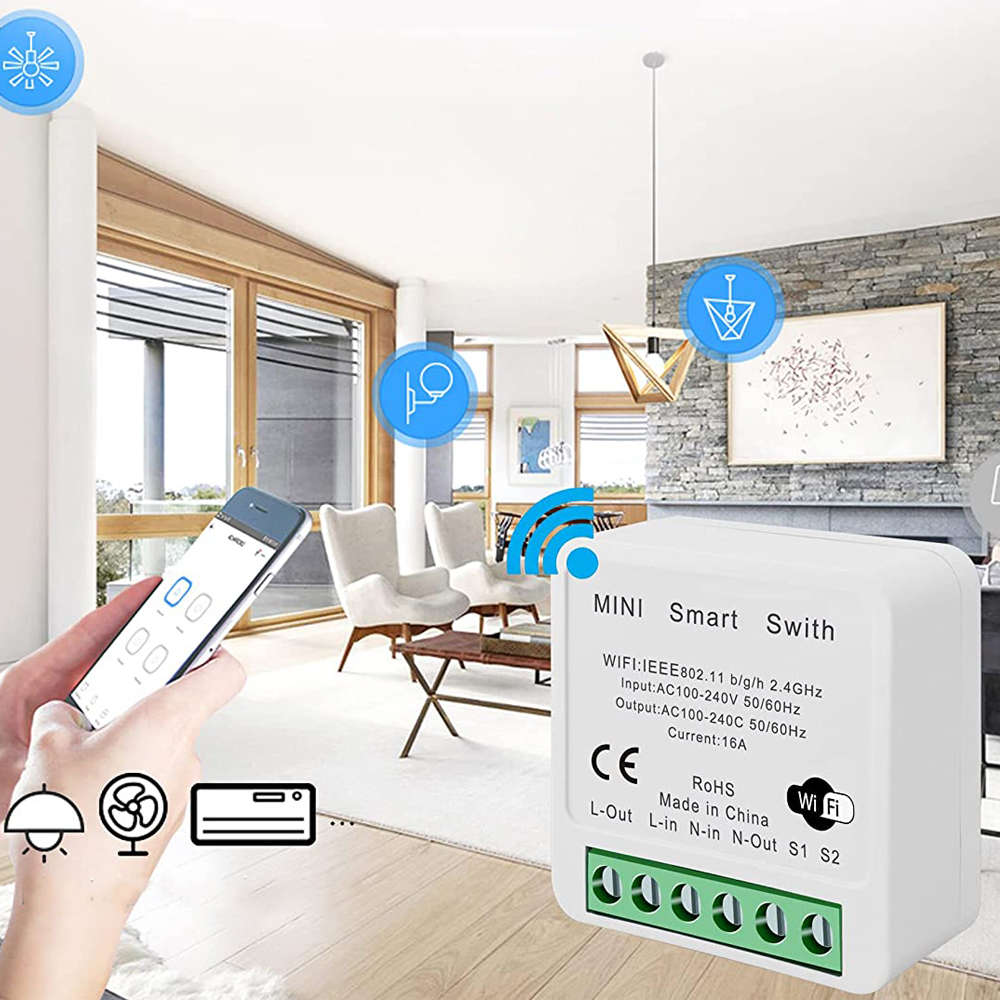 Smart set of 2x WiFi switch Alogy mini recessed switch Tuya Smart Life 16A  smart home white - 4kom.pl