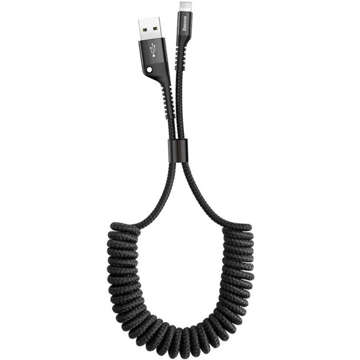 1m Baseus Spring USB to Lightning 2A Cable Black