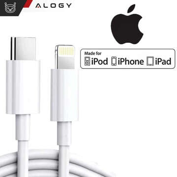 1m USB-C to Lightning cable Alogy Fast Charge iPhone charging cable 20W white