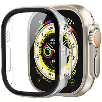 2-in-1 protective case overlay built-in glass for Apple Watch Ultra 49mm Alogy Classic Case Transparent