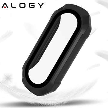 2-in-1 protective case with built-in glass for Xiaomi Mi Band 7 / 7 NFC Alogy Classic Case Black