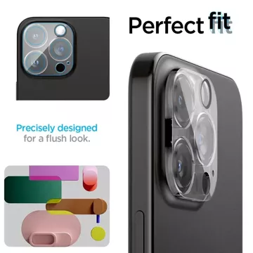 2 x Spigen Optik.TR ”Ez Fit” Camera Protector for iPhone 14 Pro / Pro Max / 15 Pro / Pro Max Crystal Clear