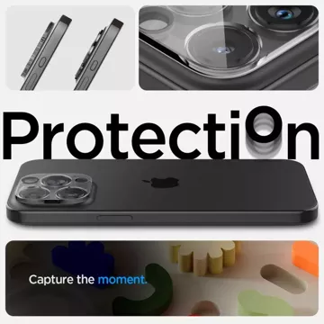 2 x Spigen Optik.TR ”Ez Fit” Camera Protector for iPhone 14 Pro / Pro Max / 15 Pro / Pro Max Crystal Clear