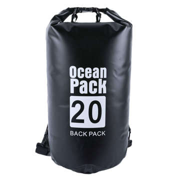 20L Water Resistant Sack Waterproof Pouch Kayak Sail Bag PVC for Sports Black