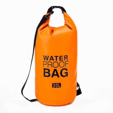 20L Water Resistant Sack Waterproof Pouch Kayak Sails Bag PVC for Sports Orange