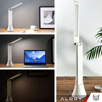 2in1 LED Desk Night Lamp Flashlight Wireless Touch Lamp 3 Modes Light Adjustment Alogy White