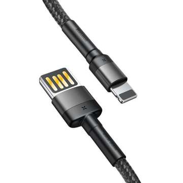 2m Baseus Cafule Lightning USB cable (double-sided) 1.5A (grey-black)