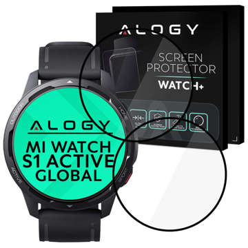 2x Alogy 3D Flexible Glass for Xiaomi Mi Watch S1 Active Global Black