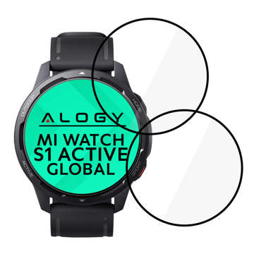 2x Alogy 3D Flexible Glass for Xiaomi Mi Watch S1 Active Global Black