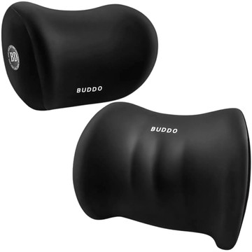 2x Alogy Car Pillow Lumbar Neck Support Memory Foam Black