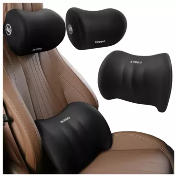 2x Alogy Car Pillow Lumbar Neck Support Memory Foam Black