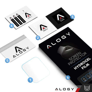 2x Alogy Hydrogel Hydrogel Protective Film for Apple Watch SE Smartwatch (44mm)