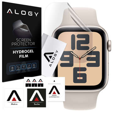 2x Alogy Hydrogel Hydrogel Protective Film for Apple Watch SE Smartwatch (44mm)