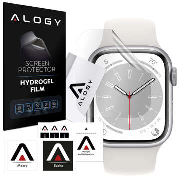 2x Alogy Hydrogel Smartwatch Protective Film for Apple Watch 4 5 6 7 8 SE (44mm / 45mm) clear