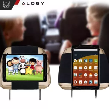 2x Car headrest holder strong Velcro for tablet phone reader Alogy Car flexible black