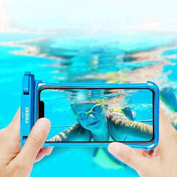 2x Fonken Waterproof Waterproof Phone Case Universal IPX8 to 6.5 Blue