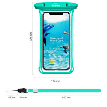 2x Fonken Waterproof Waterproof Phone Case Universal IPX8 to 6.5 Green