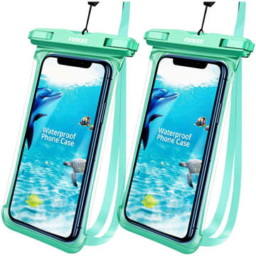 2x Fonken Waterproof Waterproof Phone Case Universal IPX8 to 6.5 Green