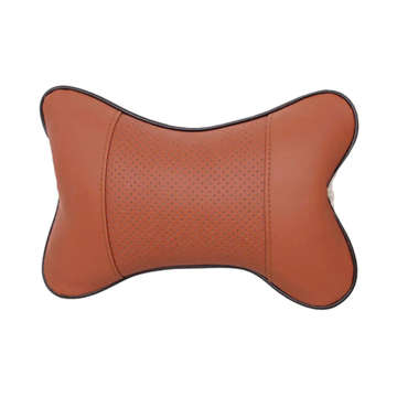 2x Pillow for the headrest for the car comfortable car headrest for the neck Brown