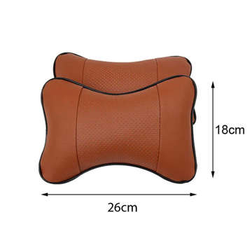 2x Pillow for the headrest for the car comfortable car headrest for the neck Brown