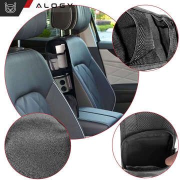 2x Side Car Organizer Seat Car Seat Cover Alogy Car Black