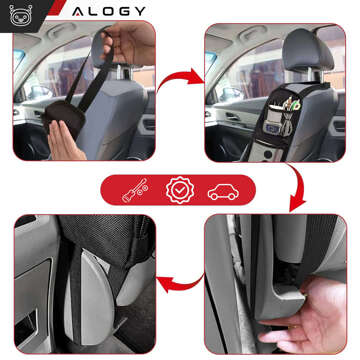 2x Side Car Organizer Seat Car Seat Cover Alogy Car Black