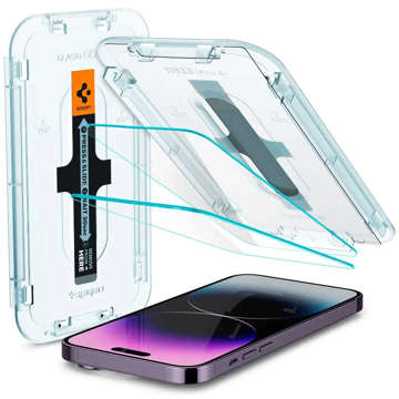 2x Tempered Glass Spigen Glas.TR "EZ FIT" for Apple iPhone 14 Pro Clear